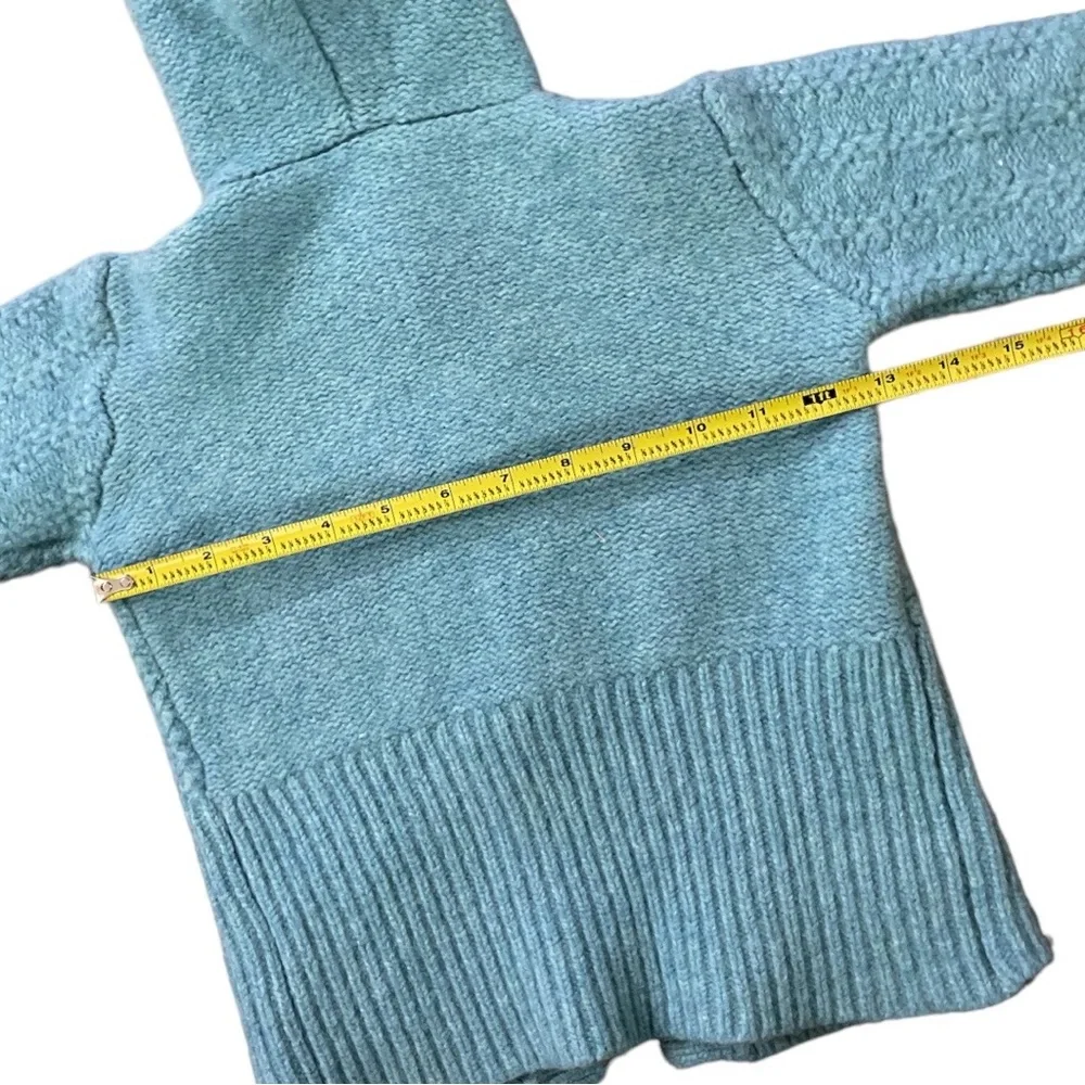 Mini Boden Lambswood Cardigan Sweater Wood Toggle Buttons 7-8 Years Light Blue